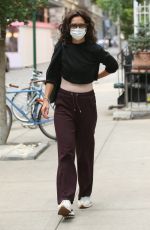 KATIE HOLMES Arrives at Crosby Hotel in New York 08/02/2021