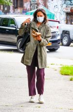 KATIE HOLMES Out for a Morning Walk in New York 08/20/2021