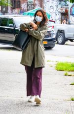 KATIE HOLMES Out for a Morning Walk in New York 08/20/2021