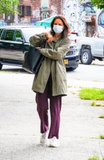 KATIE HOLMES Out for a Morning Walk in New York 08/20/2021