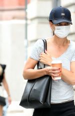 KATIE HOLMES Out for Morning Coffee in New York 08/03/2021