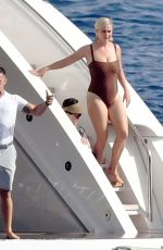 KATY PERRY in Swimsuit and Orlando Bloom Kissing at a Yacht in Capri 08/01/2021
