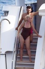 KATY PERRY in Swimsuit and Orlando Bloom Kissing at a Yacht in Capri 08/01/2021