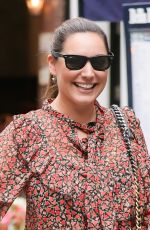 KELLY BROOK in Tight Denim and Floral Blouse at Heart Radio in London 08/20/2021