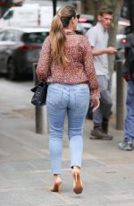 KELLY BROOK in Tight Denim and Floral Blouse at Heart Radio in London 08/20/2021