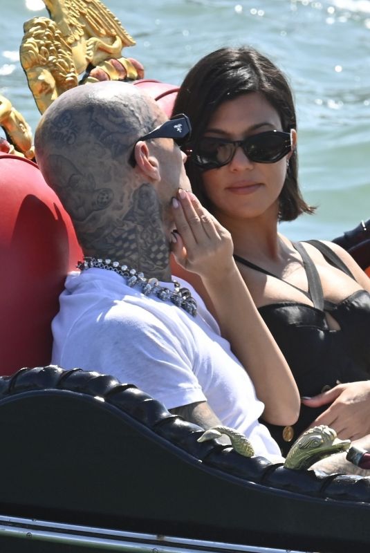 KOURTNEY KARDASHIAN and Travis Barker at Gondola Ride in Venice 08/30/2021