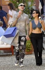 KOURTNEY KARDASHIAN and Travis Barker Out in Portofino 08/27/2021