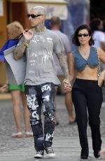 KOURTNEY KARDASHIAN and Travis Barker Out in Portofino 08/27/2021