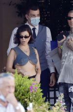 KOURTNEY KARDASHIAN and Travis Barker Out in Portofino 08/27/2021