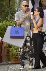 KOURTNEY KARDASHIAN and Travis Barker Out in Portofino 08/27/2021