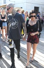 KOURTNEY KARDASHIAN and Travis Barker Out in Venice 08/29/2021