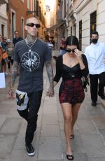 KOURTNEY KARDASHIAN and Travis Barker Out in Venice 08/29/2021