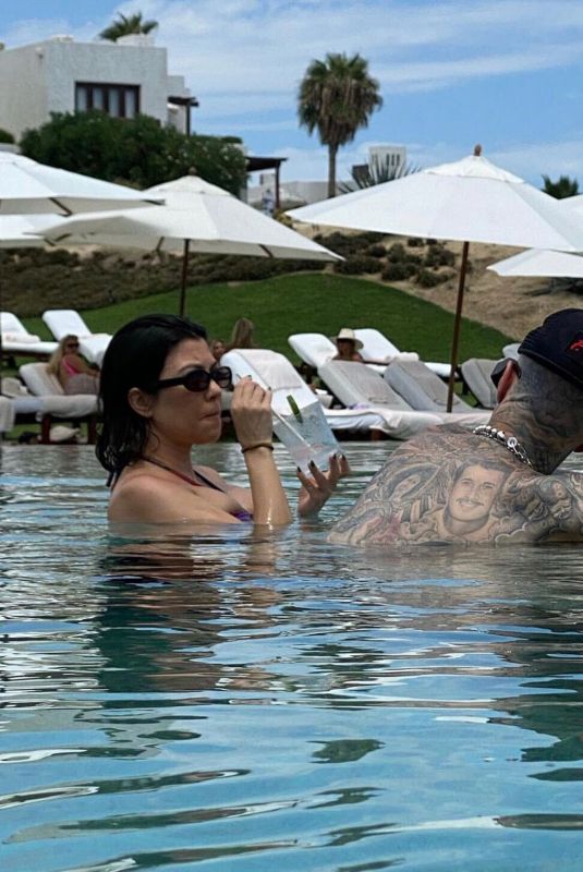 KOURTNEY KARDASHIAN at a Pool at Las Ventanas al Paraiso Resort in Cabo 08/17/2021