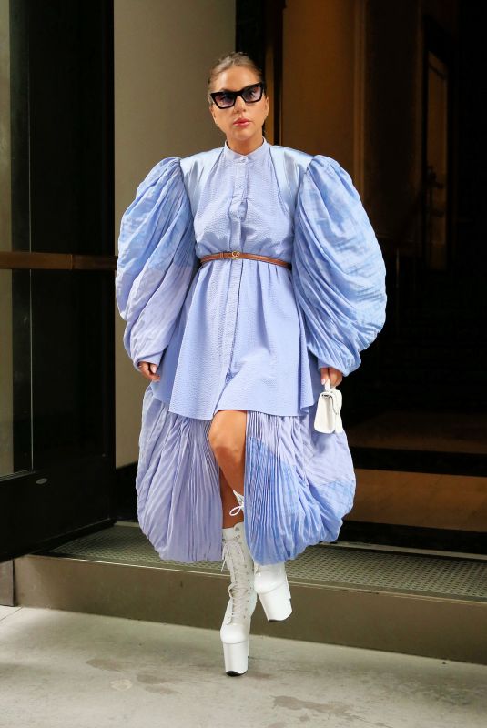 LADY GAGA Leaves Her Hotel in New York 08/04/2021