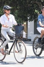 LAUREN SILVERMAN and Simon Cowell Riding Bikes Out in Malibu 08/26/2021