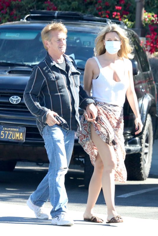 LEILA GEORGE and Sean Penn Out for Lunch in Malibu 08/01/2021