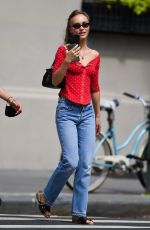 LILY-ROSE DEPP in Denim Out for Coffee in New York 08/17/2021