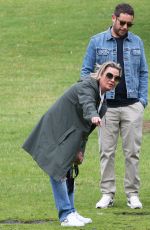 LISA ARMSTRONG Out with New Boyfriend and Dog in West London 08/08/2021
