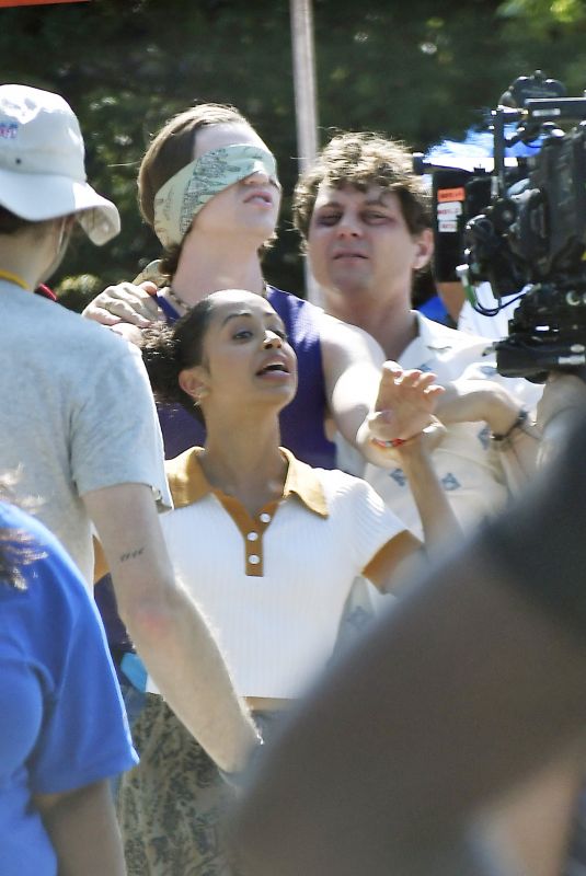 LIZA KOSHY on the Set of Players at Yankee Stadium in Bronx 08/24/2021