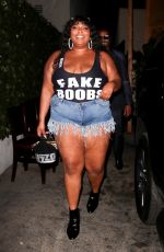 LIZZO in Denim Shorts at Craig