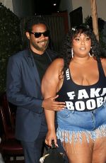 LIZZO in Denim Shorts at Craig