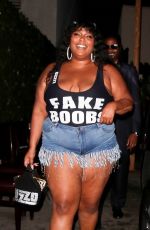 LIZZO in Denim Shorts at Craig