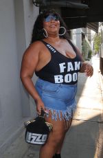 LIZZO in Denim Shorts at Craig