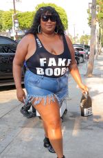 LIZZO in Denim Shorts at Craig