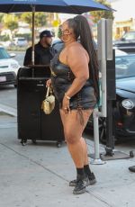 LIZZO Out Cruises in Convertible Bentley on Rodeo Drive in Beverly Hills 08/13/2021