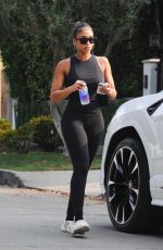 LORI HARVEY Heading to Pilates Class in Los Angeles 08/17/2021