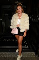 LUCINDA STRAFFORD Arrives at Rosso Restaurant in Manchester 08/04/2021