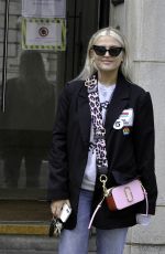 LUCY FALLON Arrives at SkinHQ in Manchester 08/10/2021