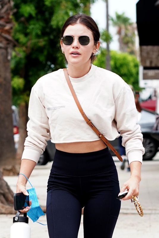 LUCY HALE Arrives at Pilates Class in Studio City 08/19/2021