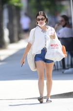 LUCY HALE in Denim Shorts Out Shopping in Los Angeles 08/08/2021