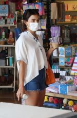 LUCY HALE in Denim Shorts Out Shopping in Los Angeles 08/08/2021
