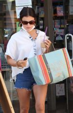 LUCY HALE in Denim Shorts Out Shopping in Los Angeles 08/08/2021