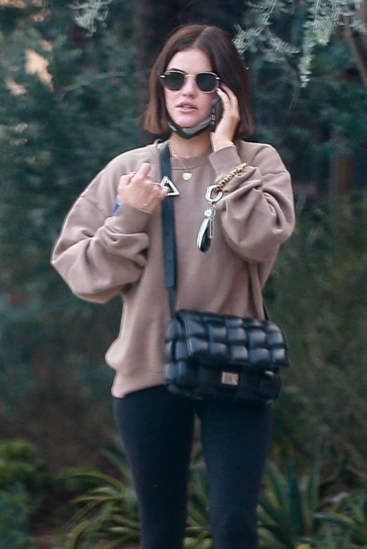LUCY HALE Out and About in Beverly Hills 08/24/2021