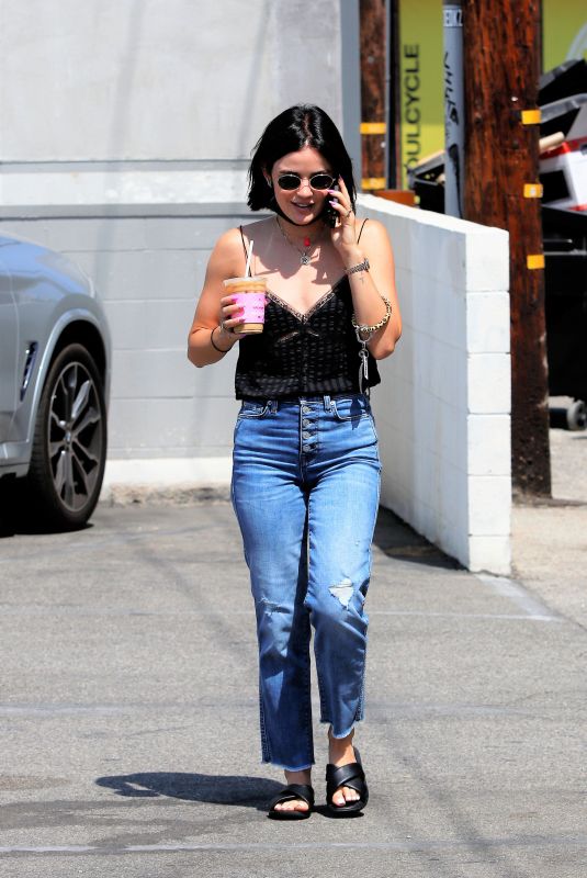 LUCY HALE Out for Iced Coffee in Los Angeles 08/30/2021