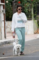 LUCY HALE Out with Her Dog in Los Angeles 08/22/2021