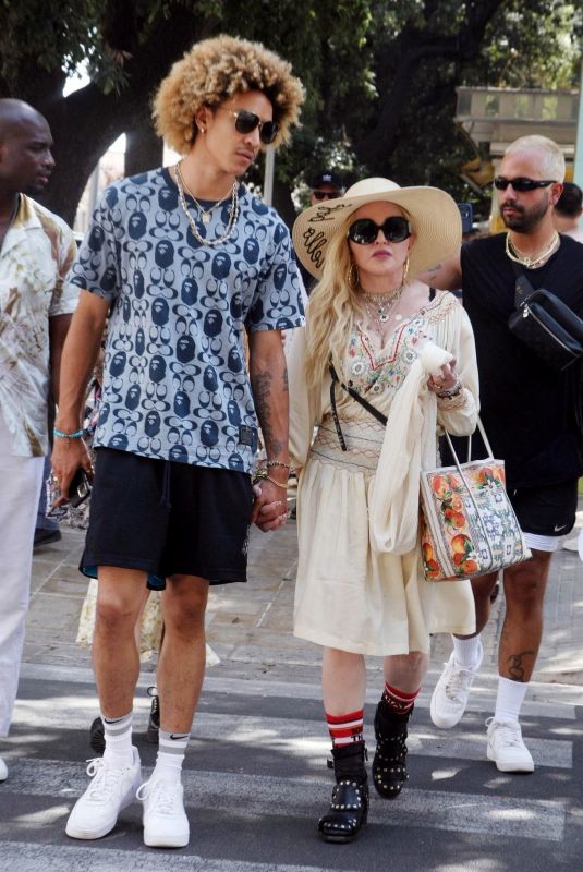 MADONNA Out with Family and Her Beau Ahlamalik Williams Celebrated Her 63rd Birthday in Lecce 08/17/2021