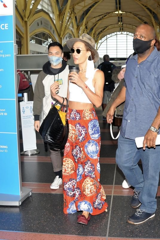 MAGGIE Q Arrives at Reagan National Airport in Arlington 08/18/2021