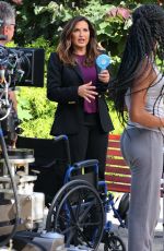MARISKA HARGITAY on the Set of Law and Order: Special Victims Unit in Hudson River Park 08/25/2021