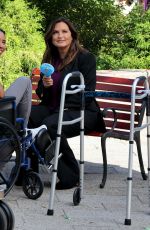 MARISKA HARGITAY on the Set of Law and Order: Special Victims Unit in Hudson River Park 08/25/2021