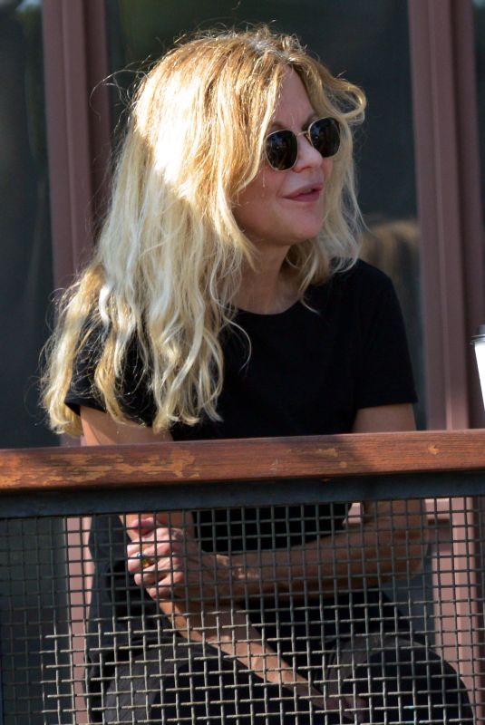 MEG RYAN Out for Coffee in West Hollywood 08/25/2021