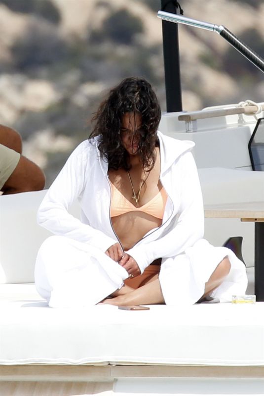 MICHELLE RODRIGUEZ and RAFFAELLA ZARDO in Bikini at a Yacht in Sardinia 08/25/2021