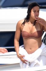 MICHELLE RODRIGUEZ in Bikini at a Yacht in Porto Cervo 08/22/2021