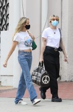 MILEY and TISH CYRUS Shopping for Furniture and Carpet on Melrose Avenue in West Hollywood 08/18/2021