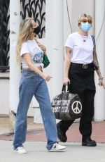 MILEY and TISH CYRUS Shopping for Furniture and Carpet on Melrose Avenue in West Hollywood 08/18/2021
