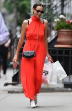 MINNIE DRIVERin a Red Dress Out in New York 08/01/2021