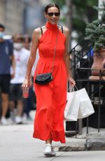 MINNIE DRIVERin a Red Dress Out in New York 08/01/2021